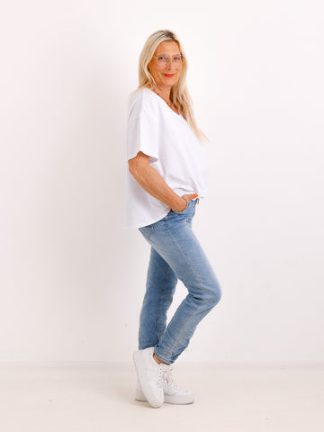T-Shirt CARMEN.S – Baumwoll-Komfort & Raffdetail - Gr. 38–42