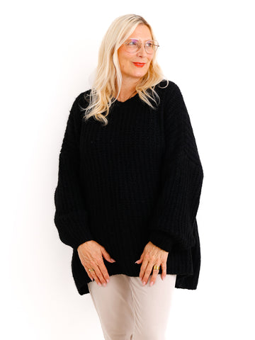 Curvy Size Strickpullover MEGAN.S – Flauschiger Grobstrick – Gr. 42–52