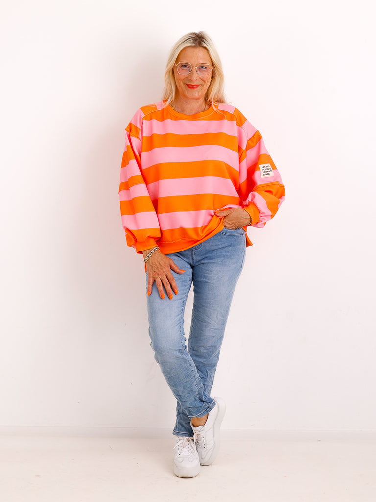 PIA.S Oversize Sweatshirt - gestreift - Gr. 38-44