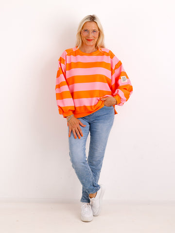 PIA.S Oversize Sweatshirt - gestreift - Gr. 38-44