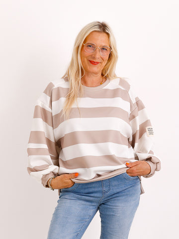 PIA.S Oversize Sweatshirt - gestreift - Gr. 38-44
