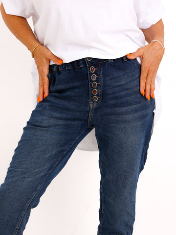 Jeans DARIEL – Leichte Jeans mit edlen Schmuckknöpfen – Größen 40–46