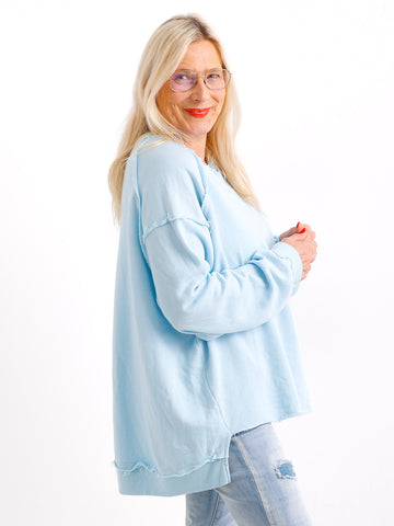 Oversize-Sweater FENJA mit Inside-Out-Nähten & Herz-Patch – Gr. 38-46