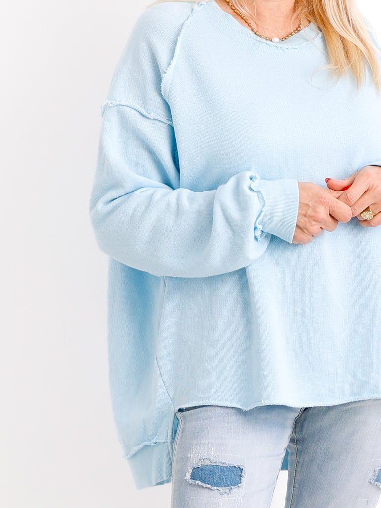 Oversize-Sweater FENJA mit Inside-Out-Nähten & Herz-Patch – Gr. 38-46