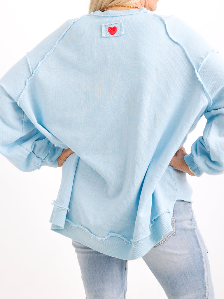 Oversize-Sweater FENJA mit Inside-Out-Nähten & Herz-Patch – Gr. 38-46