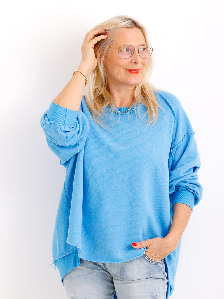 Oversize-Sweater FENJA mit Inside-Out-Nähten & Herz-Patch – Gr. 38-46