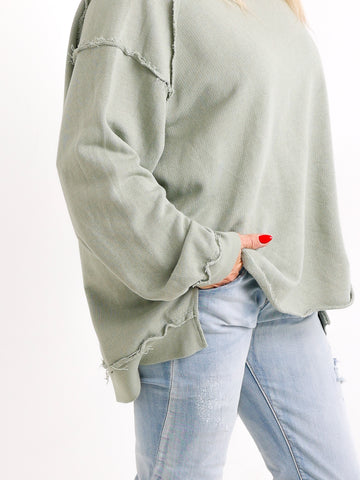 Oversize-Sweater FENJA mit Inside-Out-Nähten & Herz-Patch – Gr. 38-46