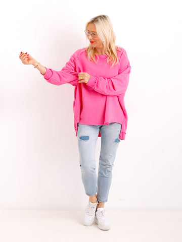 Oversize-Sweater FENJA mit Inside-Out-Nähten & Herz-Patch – Gr. 38-46