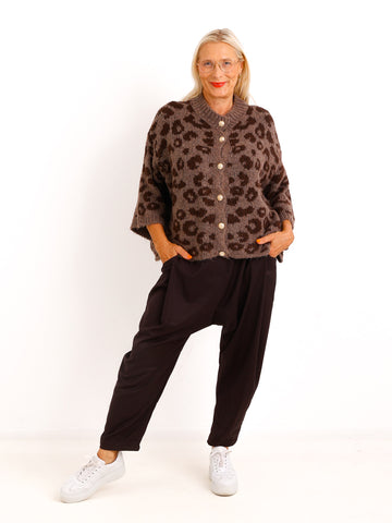 Cardigan LAVENI – Leo-Print mit edlen goldfarbenen Knöpfen – Gr. 36–44