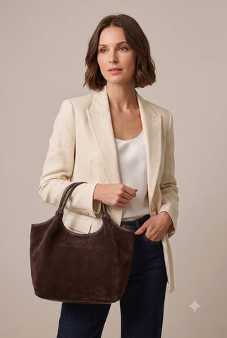 Echtleder-Shopper ALEXA.S – Stilvoller Mix aus Wild- & Nappaleder
